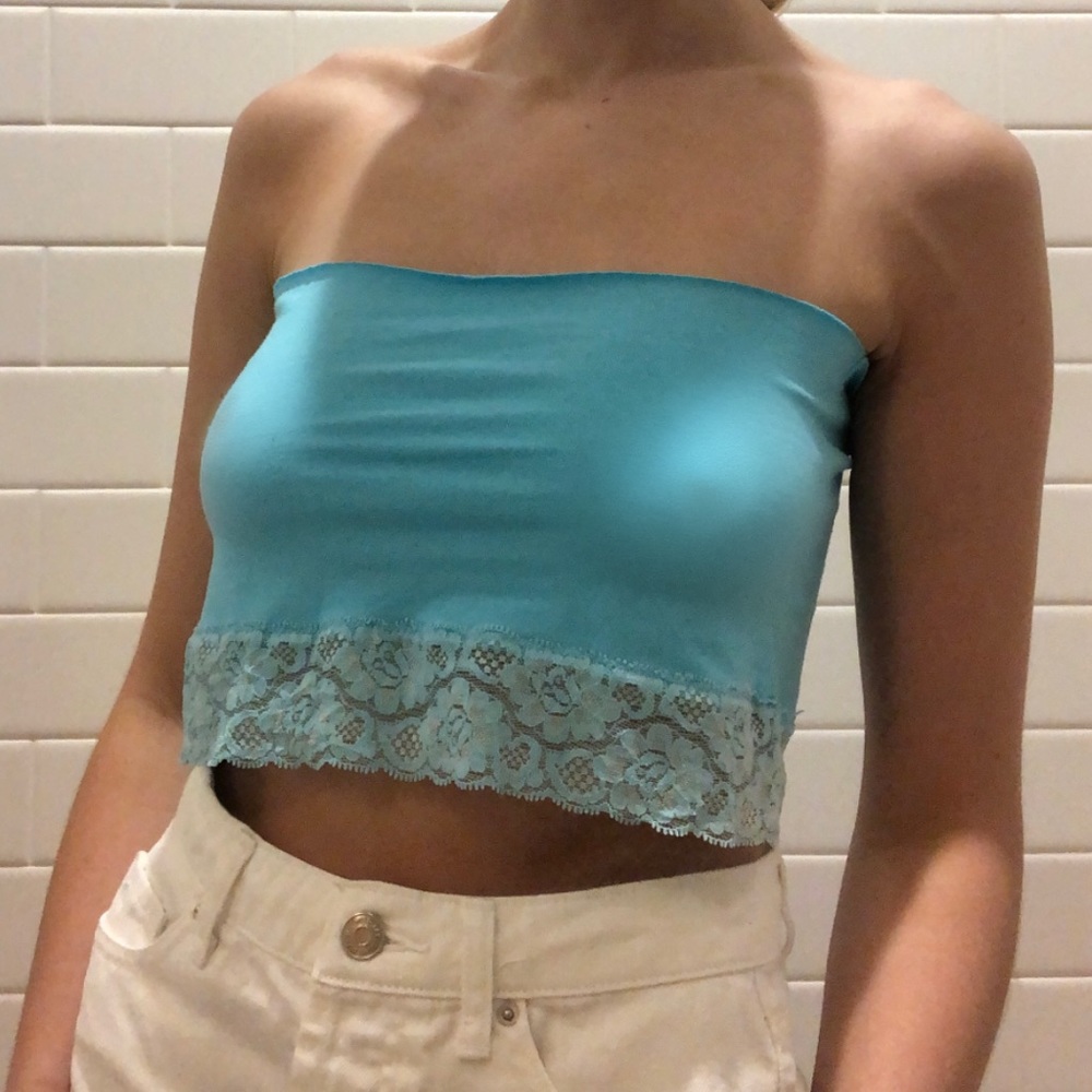 blue tube top
